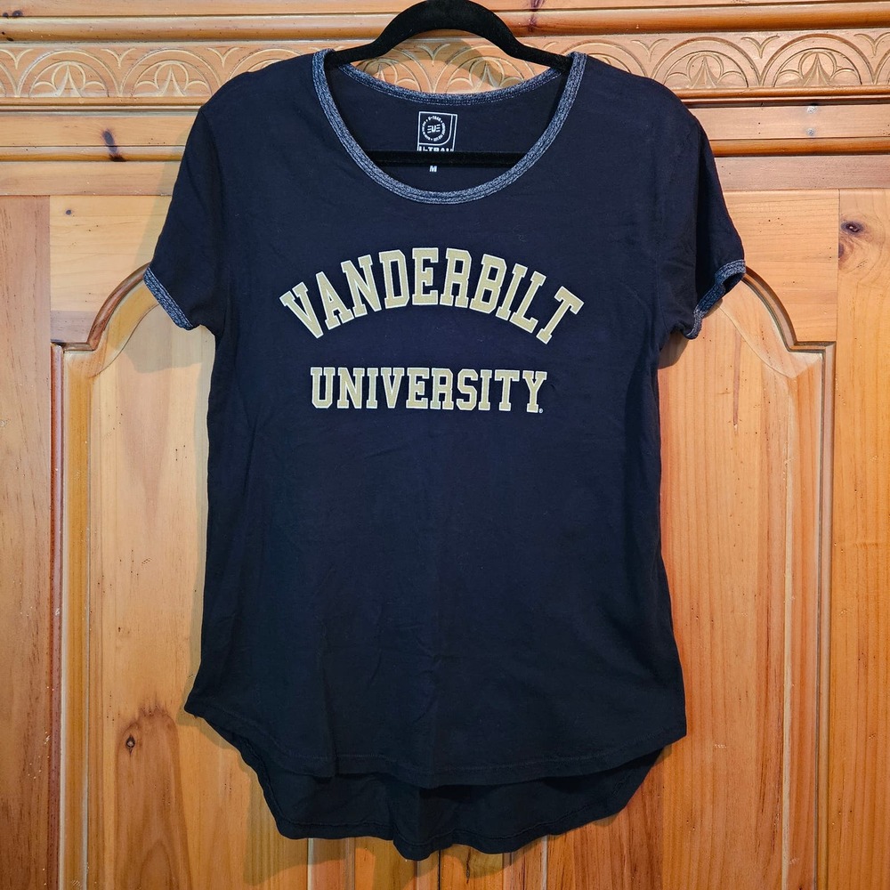 U-Trau Black Vanderbilt University Tee Size Medium Made In‎ USA